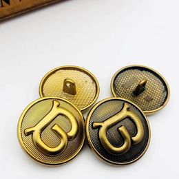 Metal Round Letter B Diy Sewing Button Letters Clothing Buttons for Coat Jacket Sweater 15/18/23/25mm