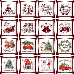 Christmas Decorations Pillow Case Nordic Peach Fashion Square Sofa Throw Cushion Cover Printed Pillowslip Gifts RRC200