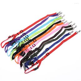 Dog Collars Solid Colour Two-in-one Car Seat Belt Nylon Material Lead Rope Rear Adjustable Collar