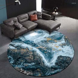 Carpets Large Round Area Rugs Abstract Oil Painting Aerial Pography Bedroom Living Room Home Decor Circle Floor Mat Anti-Slip Tapete