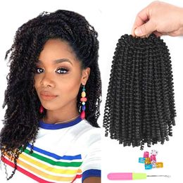 8 Inch Spring Twist Crochet Hair Spring Twists Bomb Hair 30strands/pcs Synthetic Fibre Crochet Braids hair Low Temperature Braiding Hair LS33