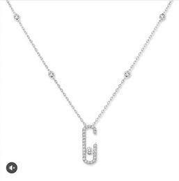 Nuovo design della moda Collana con pendente a dipendenza da mossa con zirconi cubici per gioielli da donna in argento sterling 925 con una pietra