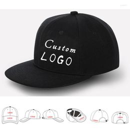 Ball Caps 10pcs A Lot Custom Hats Embroidery 3d Cap Adult Hip Hop Stitch Your Logo Snapback Letter Flat Brim Hat Boys Adjustable