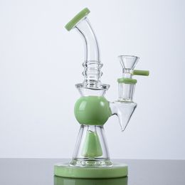 Pyramid Design Bong 7 Inch Hookahs Short Nect Mouthpiece Glass Bongs Purple Green Heady Water Pipes Showerhead Perc Small Dab Rigs With 14mm Joint Bowl