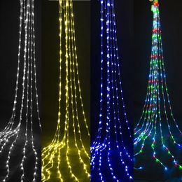 Waterfall LED String Lights 3X3M 6X3M Water Flow Snowing Effect Curtain Fairy Light Christmas Lights