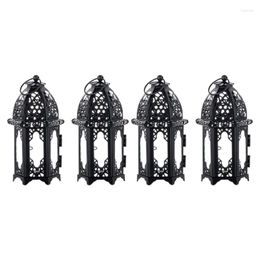 Candle Holders AT69 -4Pcs Metal Tealight Holder Wedding Centrepieces Transparent Glass Hanging Lanterns Creative Table Decor Birdcage