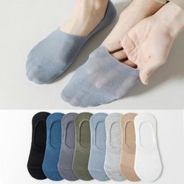 Men's Socks 64Pairs Male's Summer Thin Shallow Invisible Boat Mesh Breathable No Show Cotton Sport Boys Soft Sock Wholesale