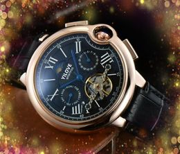 Luxury Superior Quality Big Watch Mens Automatic Mechanical Clock Stainless Steel Case 5TM Waterproof Calendar Flywheel feature sports Wristwatch