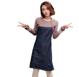 Whole 10 Piece Adjustable Denim Jean Aprons with 3 Pockets for Women Men Chef Barista Bartender Painter in Cooking Kitchen Bis7122765