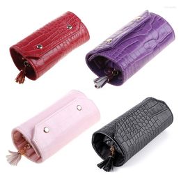 Jewellery Pouches Portable Travel Organiser Box Roll PU Leather Jewellery Storage Pouch Dropship