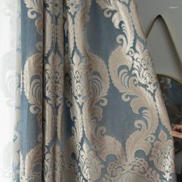 Curtain European Style Modern Curtains For Living Room Bedroom Dining Luxury Hollow Jacquard Hall Custom Drape Tulle