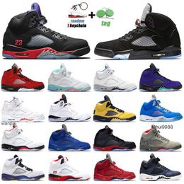 2023 5s Raging Red Jumpman Basketball Shoes 5 Blue Bird Hyper Royal OG Black Metallic White Cement Light Aqua Mens Trainers Outdoor Sports JORDON JERDON