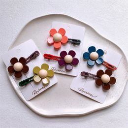 2 Pcs New Sweet Girl Princess Fashion Hair Accessories Fashion Korean Children's Simple Cute Flower Hairpins Headwear