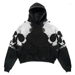 Men's Hoodies 2022 Loose Gothic Hoodie Jacket Fashion Man Harajuku Pullover Oversized Sweatshirt Printed Streetwear Long Sleeve Top