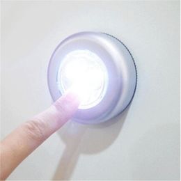 Luzes noturnas LED Touch Control Lumin Luz redonda sob o armário do armário Push Push Stick na casa do quarto da cozinha em casa