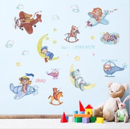 Wall Stickers Cartoon Animal Children's Room Bedroom Nursery Kindergarten Background Decorative