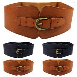 Belts 2 Packs Super Wide Faux Leather Totem Print Elastic Corset Cinch Waistband Belt SETLL0019