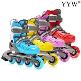 Ice Skates Professional Children's Roller Sneaker Outdoor Sports Kids Skateboard Shoes Adjustable PVC Inline Skate Sneakers L221014