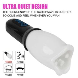 Sex toys masager Automatic Rotating Male Masturbator Spikes Fake Mouth Vibrators For Men Glans Sucking Penis Trainer Cock Exerciser Oral SEIL