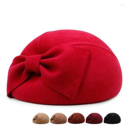 Berets Kagenmo Fashion Women Woollen High-End Elegant Ladies Sweet Premium Wool Autumn And Winter Female Hat