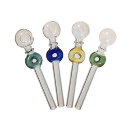 Color Glass Oil Burners Smoking Pipes with Circle Filter Chamber Straight Hand Pipe Bubbler Ball 30mm Bowls
