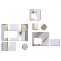 Wall Stickers Furniture Living Room Modern Home Decoration Diy Acrylic Mirror Surface Square Sticker Decals