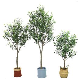Dekorative Blumen Künstlicher Olivenbaum mit UV -Widerstand für Innenkleidung im Freien Bekleidungsgeschäft Dekoration gefälschte grüne Pflanzen Bonsai Ornamente
