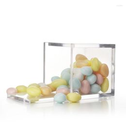 Gift Wrap 120pcs Clamshell Transparent Plastic Box Clear Wedding Candy Unique Decoration Mariage Packing SN289