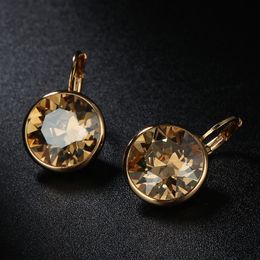 11 11 fashion Austrian crystal rhinestone hoop earrings for women girls wedding party jewellery accessories earings bijoux gift249p