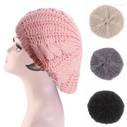 Berets Winter Fashion Warm Caps Women Casual Solid Colour Knitted Crochet Beanies Hair Cover Hats Beret Cute For Female Girls