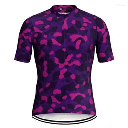 Racing Jackets Purple Bike Shirts Wear Short Sleeve Clothes MTB Sweater Road Pro Team Cycling Top Downhill Sport Jacket Quality Jersey