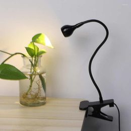 Table Lamps 3W USB DC3-6V Flexible Gooseneck Clamp Type Lamp Clip-On LED Desk Light Bedside Night Bedroom Study Reading