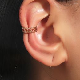 Backs Earrings Simple Geometric Hollow Ear Cuff Cartilage Clip Metal Silver Colour C-shaped Fake Piercing For Women Girls Jewellery