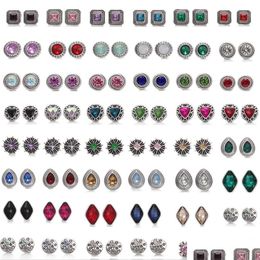 Charm Armb￤nder gemischte Stile Noosa -St￼cke 12mm Crystal Snap Button Schmuck Square Cuangle Strass Strass DIY Armband Ring Party d Dh7KV