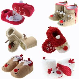 Baby Christmas First Walkers Toddler Slipper Santa Claus Boot Kids Shoe Elk Infant Shoes Anti-slip Footwear