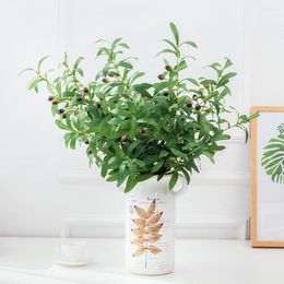 Decorative Flowers 1Pc Artificial Olive Branch With Fruits Fake Plant Home Decor Pography Props For Insg Webcam Live Background Gently