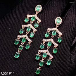 Dangle Earrings KJJEAXCMY Fine Jewelry Natural Emerald 925 Sterling Silver Women Support Test Elegant