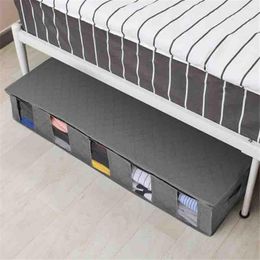 Clothing Storage Large NonWoven Under Bed Bag Quilt Blanket Clothes Bin Organiser Box Divider Folding Closet Dormitory Save Space Contain