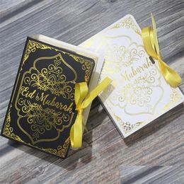 Gift Wrap 20/50/100Pcs Foil Gold Quran Style Eid Mubarak Candy Box Islam Ramadan Gift Muslim Festival Party Decoration Supplies 2204 Dhkn7