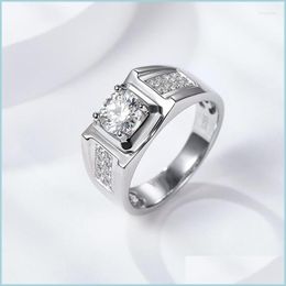 Wedding Rings Wedding Rings Msr2030 Men Moissanite 1 Carat D Vvs S925 Jewelry Engagement Ring Drop Delivery 2022 Dhhsr