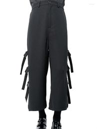 Men's Pants Men's Casual Wide Leg Trousers Skirt School Bag Buckle Multi-button Original