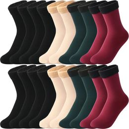 Socks Hosiery 108 Pairs Women Winter Thermal Black Khaki Velvet Boots Floor Ladies Men Thick Warm Soft Cashmere Wool Snow 221027