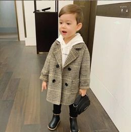 Clothing Sets Christmas Baby Boy Clothes Autumn Winter Plaid Turn Collar Parkas Coat Warm Cotton Padded Jacket Toddler Children Outerwear