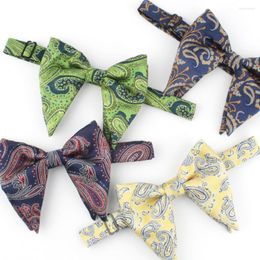 Bow Ties 2022 Paisley Bowtie Polyester Woven Wedding Bridegroom Double Layers Big Butterfly Tie For Men Party Gift Custom LOGO