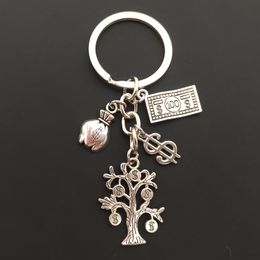 1 Stylish Keychain Jewelry Money Tree Wallet Dollar Pendant Keyring Bag Chain Men And Women Jewelry Gifts