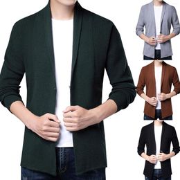 Men's Sweaters Mens Autumn Fashion Leisure Solid Fasten Thin Jacket Blouse Coat Baseball Cardigan