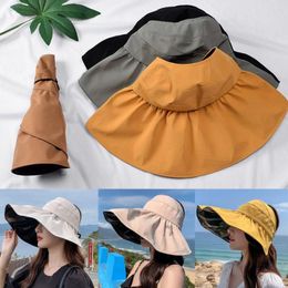 Wide Brim Hats Wide-brimmed Women Accessories UV Protection Beach Supplies Sunscreen Hat Fisherman's Cap Empty Top Sun Visor
