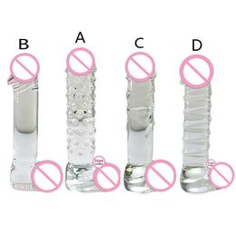 Beauty Items 4 Size Glass Crystal Dildo Penis Anal Butt Plug Erotic Anus For Fetish Bdsm Bondage Couples Flirting Adults Gay Games sexy Toys