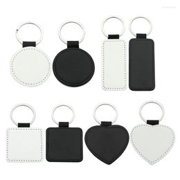 Keychains 2022 10Pcs Leather Blank Sublimation Heat Transfer MDF Kit Jewelry Making Trend