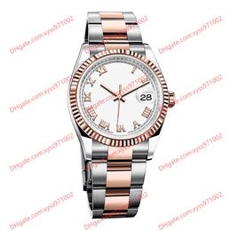 High-quality watch 2813 automatic men's watch 116231 36mm white Roman dial 18k rose gold stainless steel wristwatch sapphire glass 116203 pink women's watches 116201